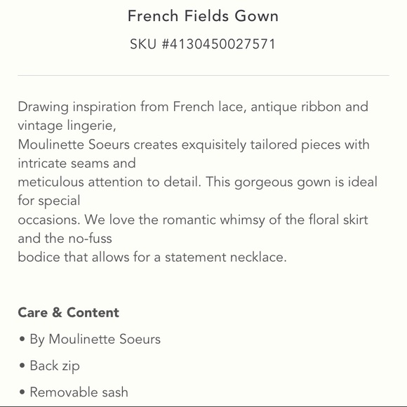 Anthropologie French Fields Gown - Picture 6 of 7